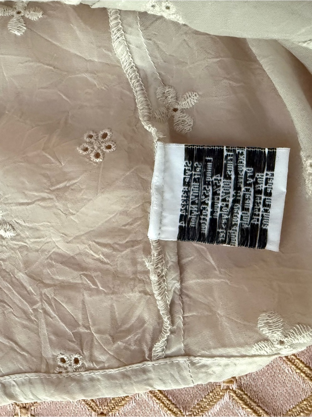 Brand New Johnny Was VictorianVintage-Inspired Beige Embroidered Button-Up S - Picture 6 of 7